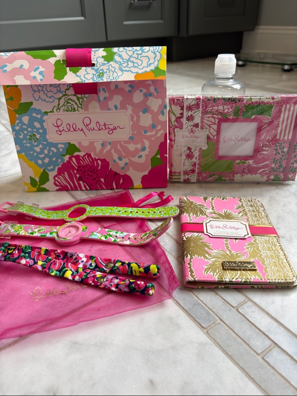 Lilly Pulitzer Pink & Gold Floral Gift Set with Multicolor Accents